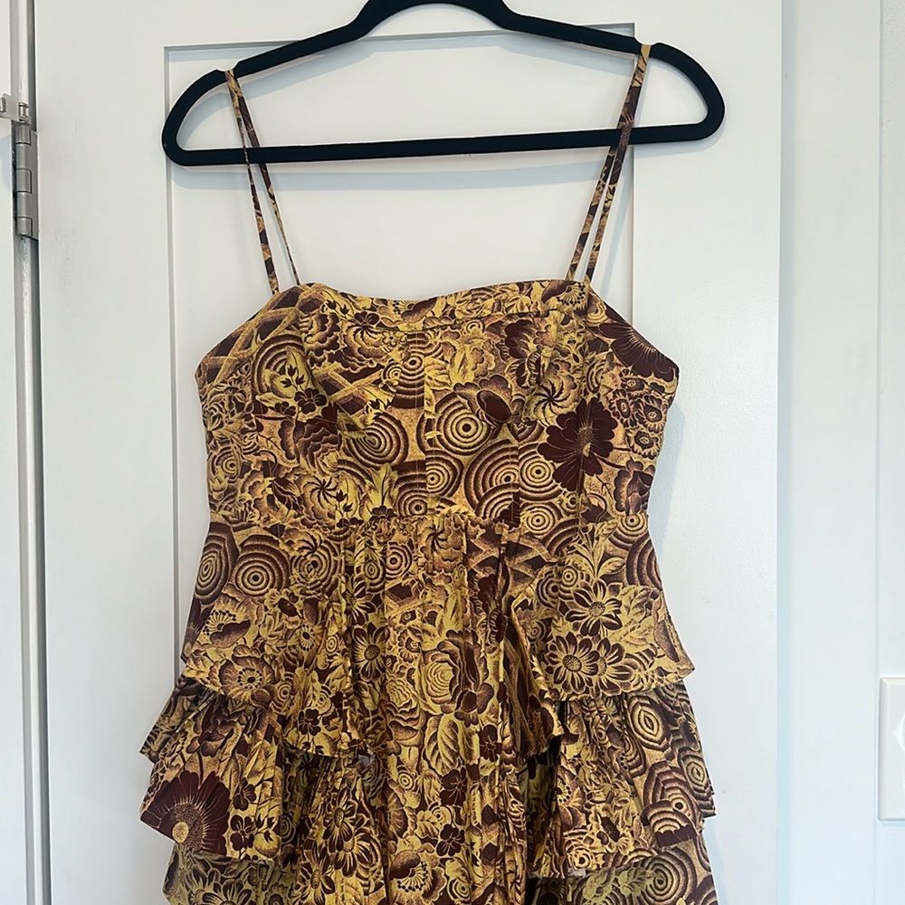 Ulla Johnson Elegant Brown Patterned Dress